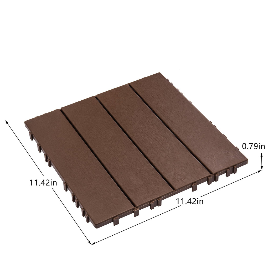 Interlocking Deck Tiles 68-Pack 61.6 Sq Ft Outdoor Plastic