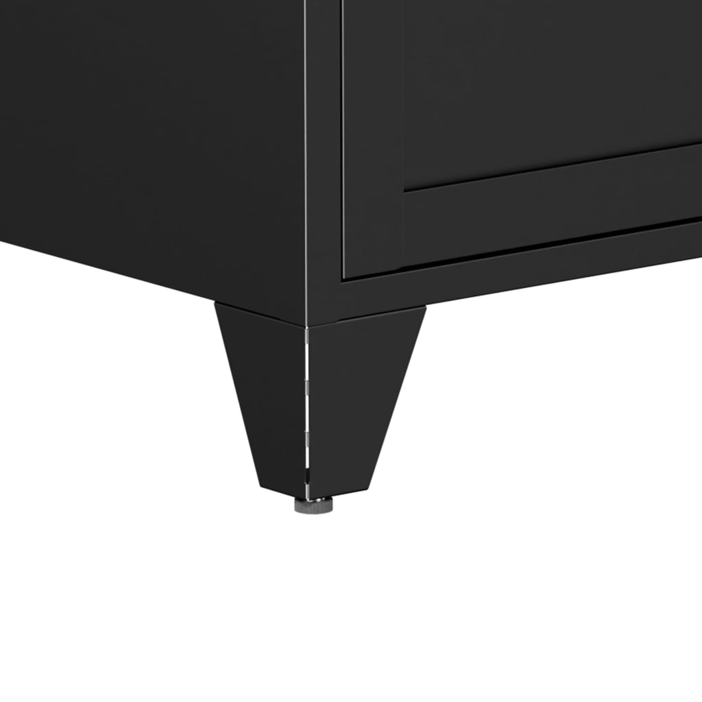 Modern Black Metal Cat Litter Box Enclosure Cabinet Furniture