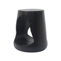MGO Hollow Side Table, Wood-like Texture, Black, Durable Weather Resistant