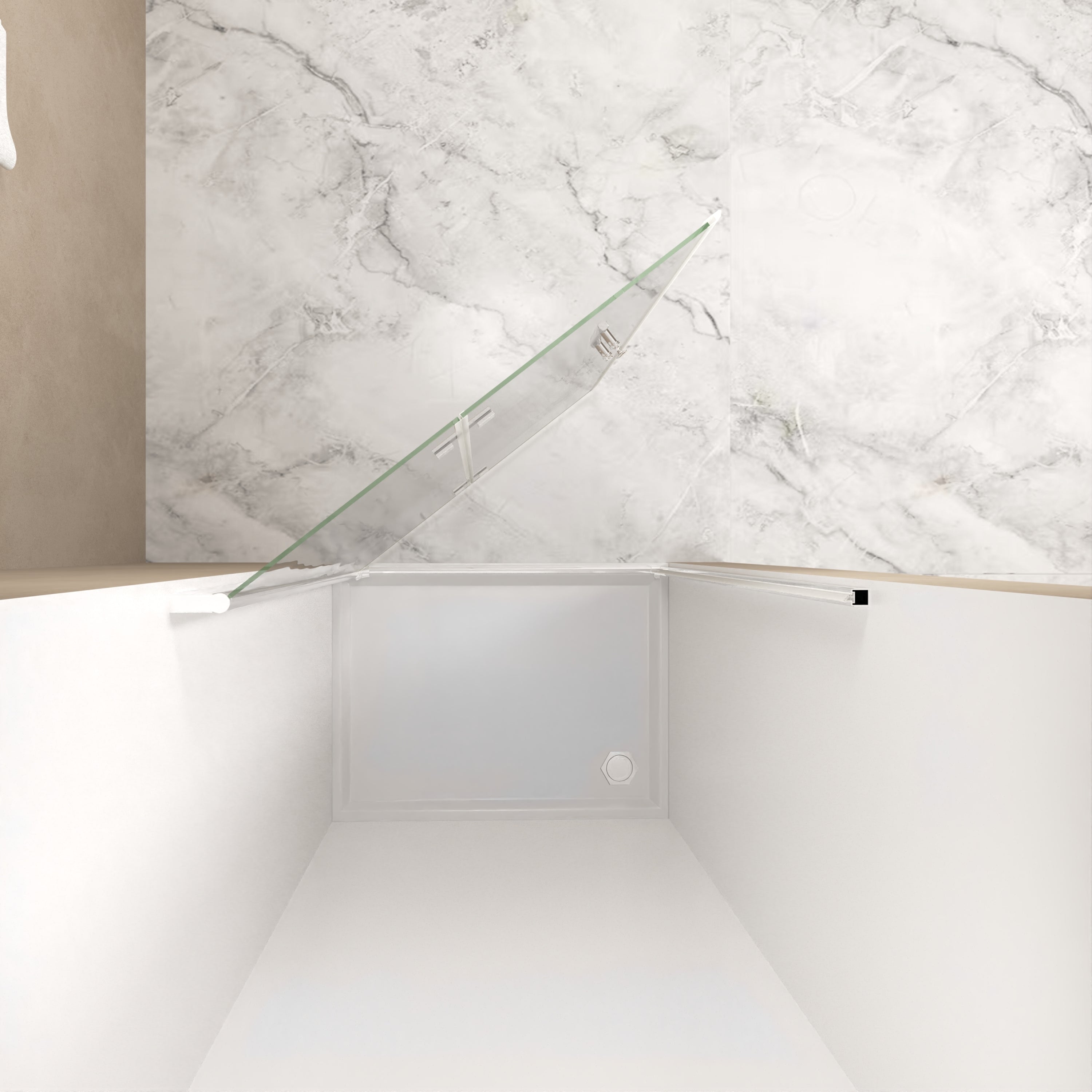 29-28" x 72" Bifold Shower Door Tempered Glass Chrome Frame