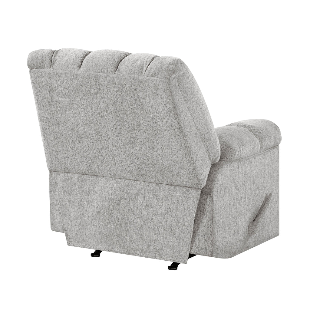 Light Gray Chenille Rocking Recliner Chair