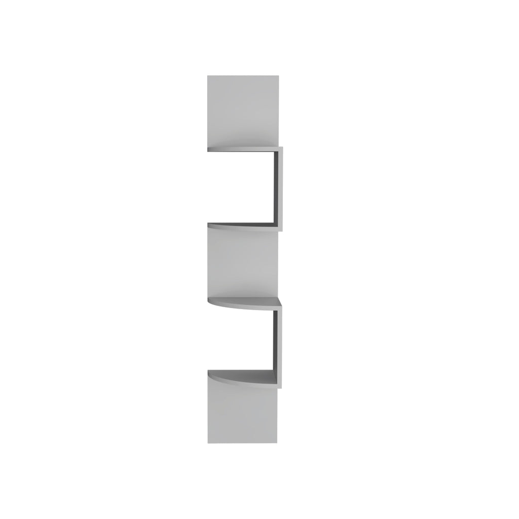 Modern Corner Shelf Full-Wall Design Multiple Shelving