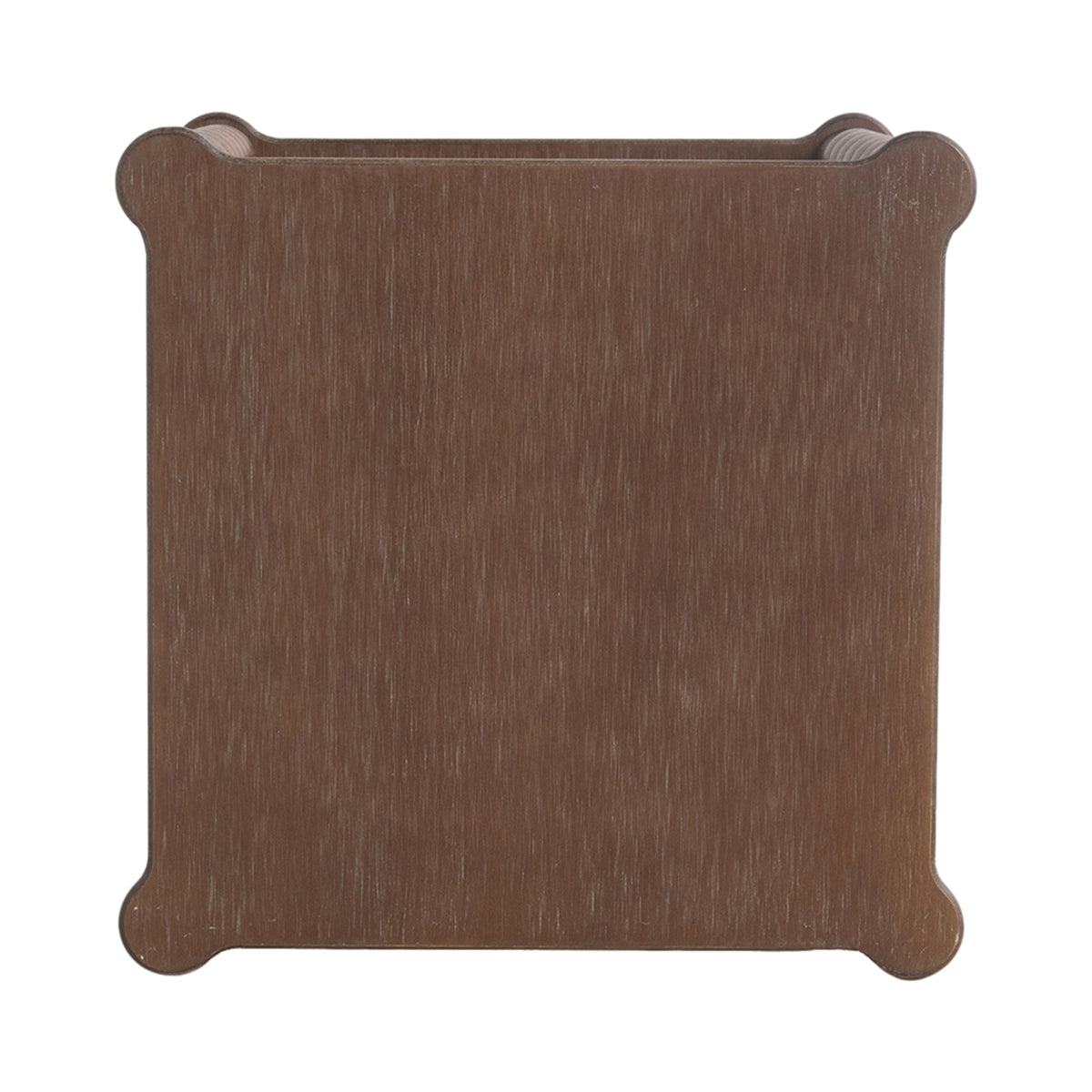 Distressed Brown Wood Side Table Spiral Legs Shelf