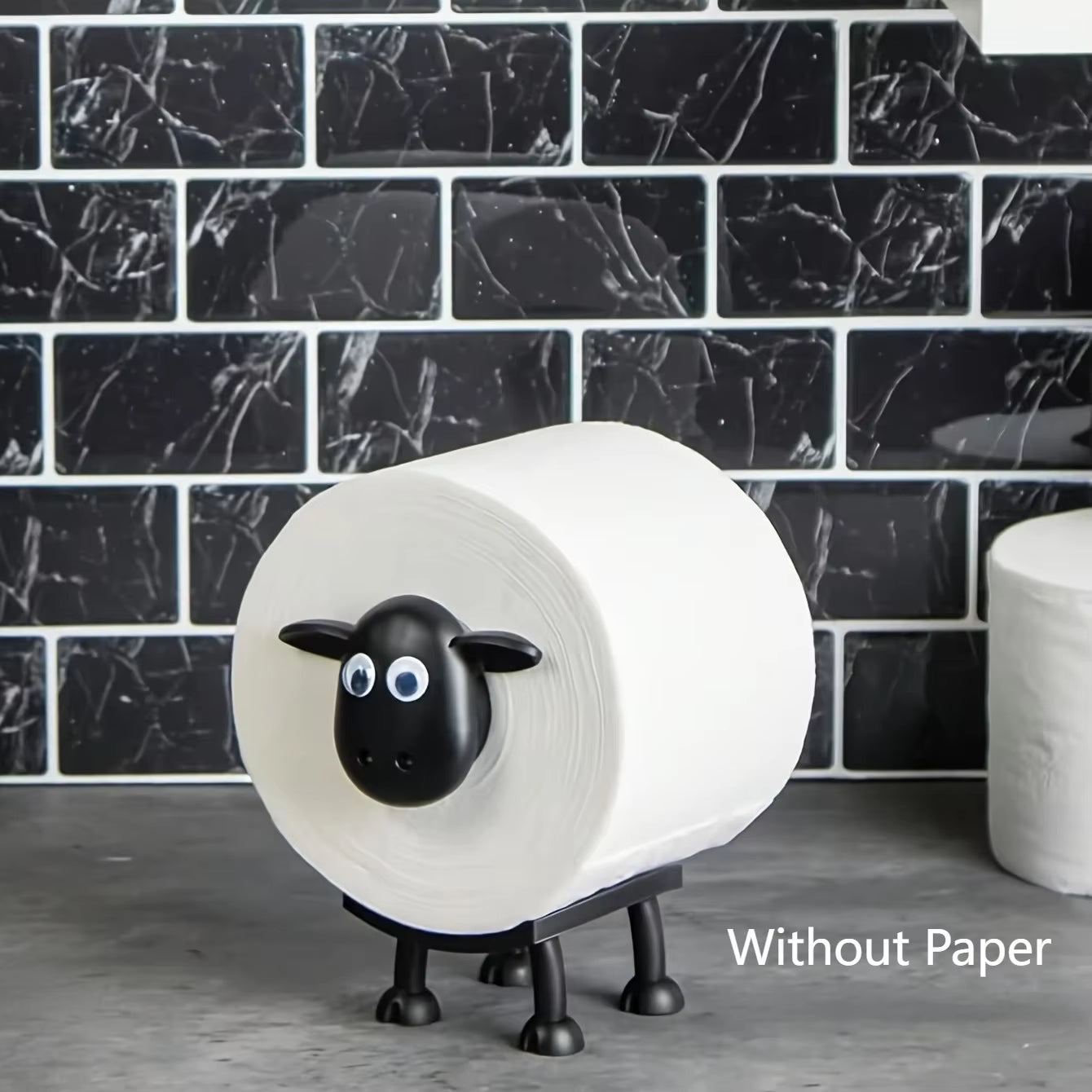 Black Sheep Toilet Paper Holder Set Wall Mount Bathroom Tissue Roll Holder