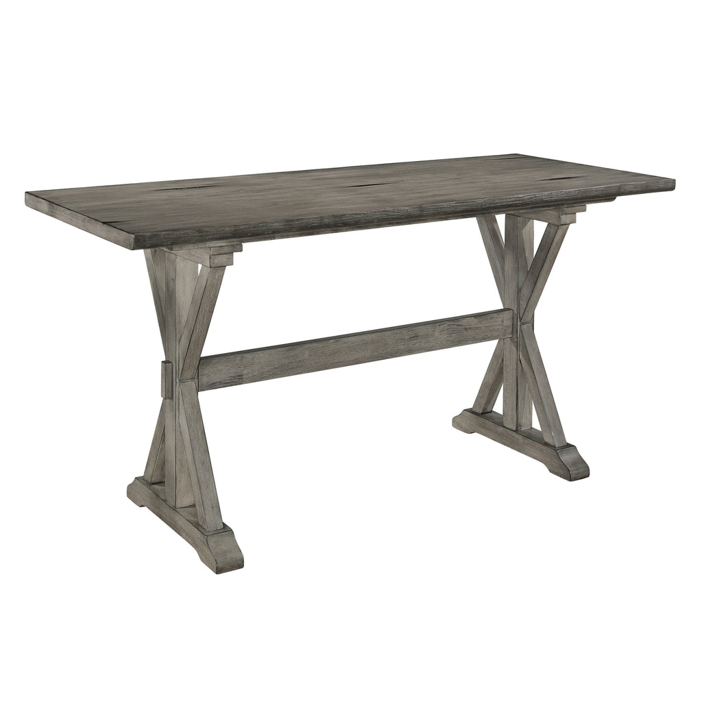Distressed Gray Counter Height Dining Table Rubberwood