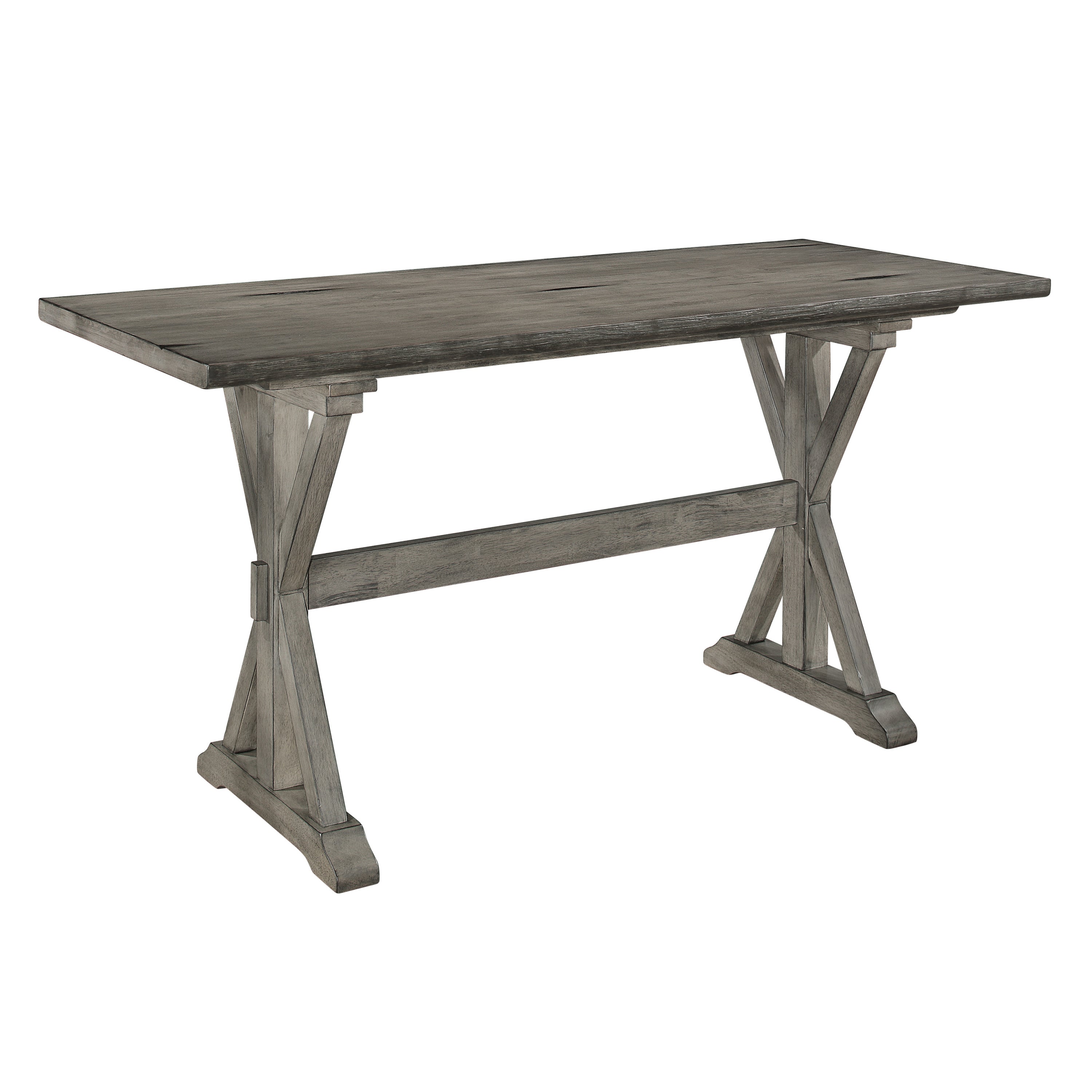 Distressed Gray Counter Height Dining Table Rubberwood