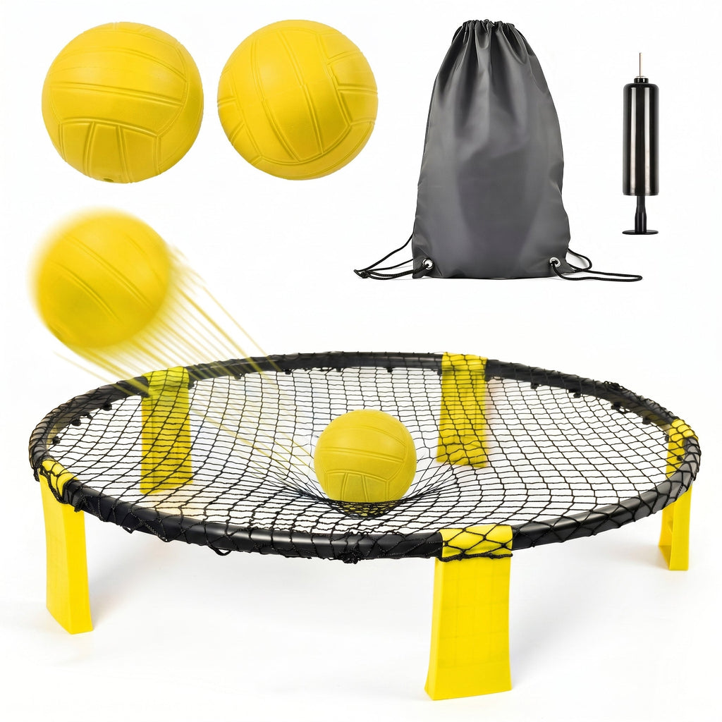 Outdoor Roundnet Game Set with 2 Balls & Carry Bag