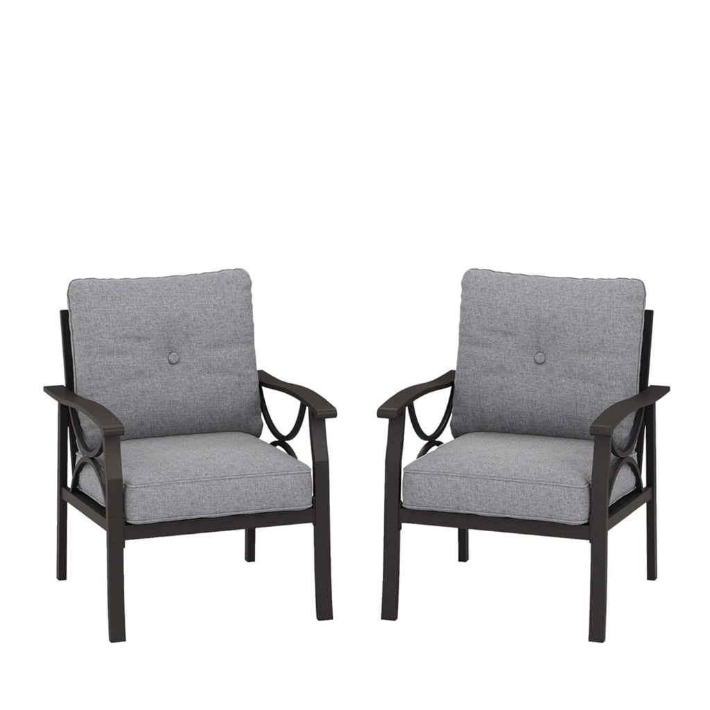 Outdoor Patio Set Steel 7 Piece Seats 9 Khaki Gray