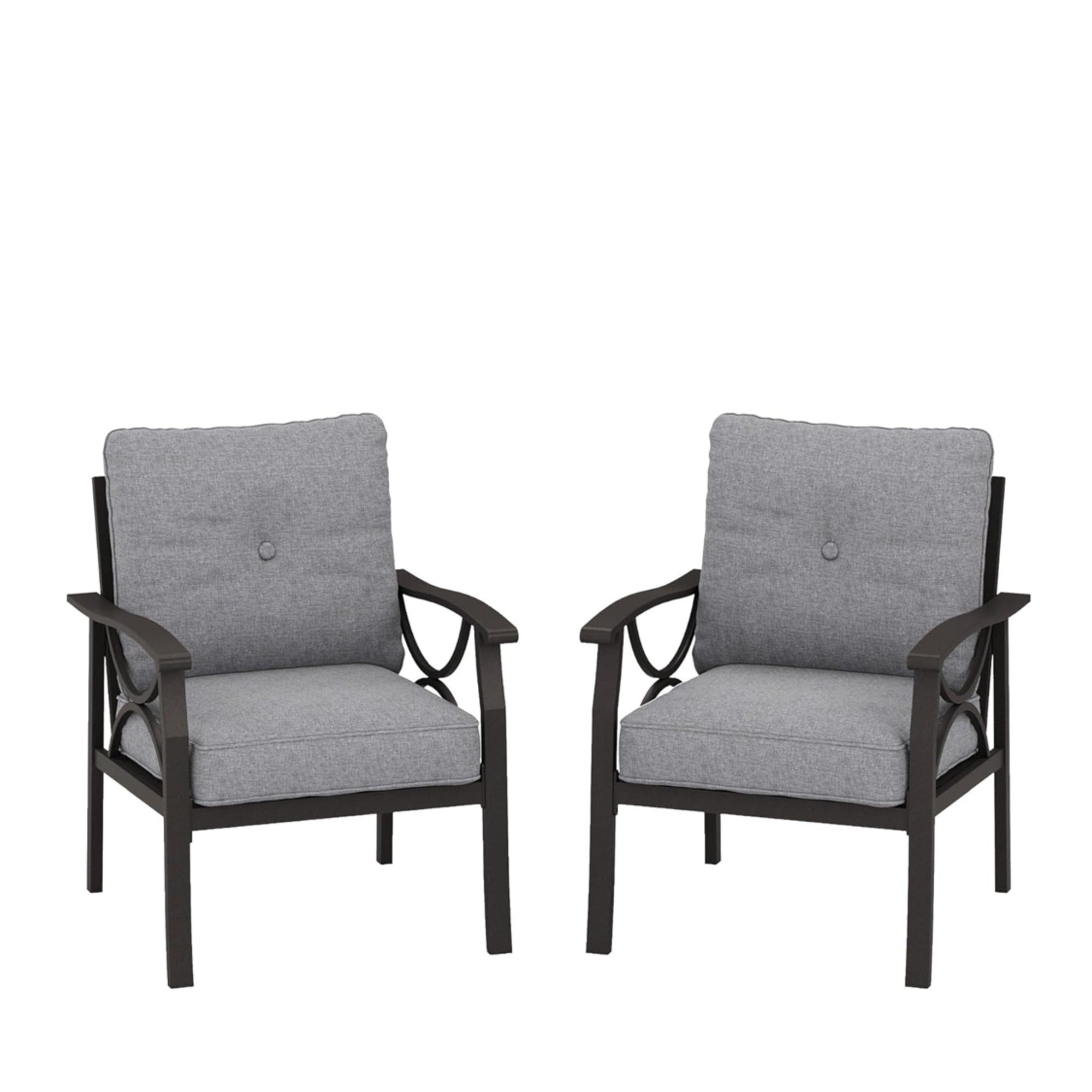 Outdoor Patio Set Steel 7 Piece Seats 9 Khaki Gray