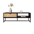 Black TV Stand with Wood Drawer and Storage Cubby
