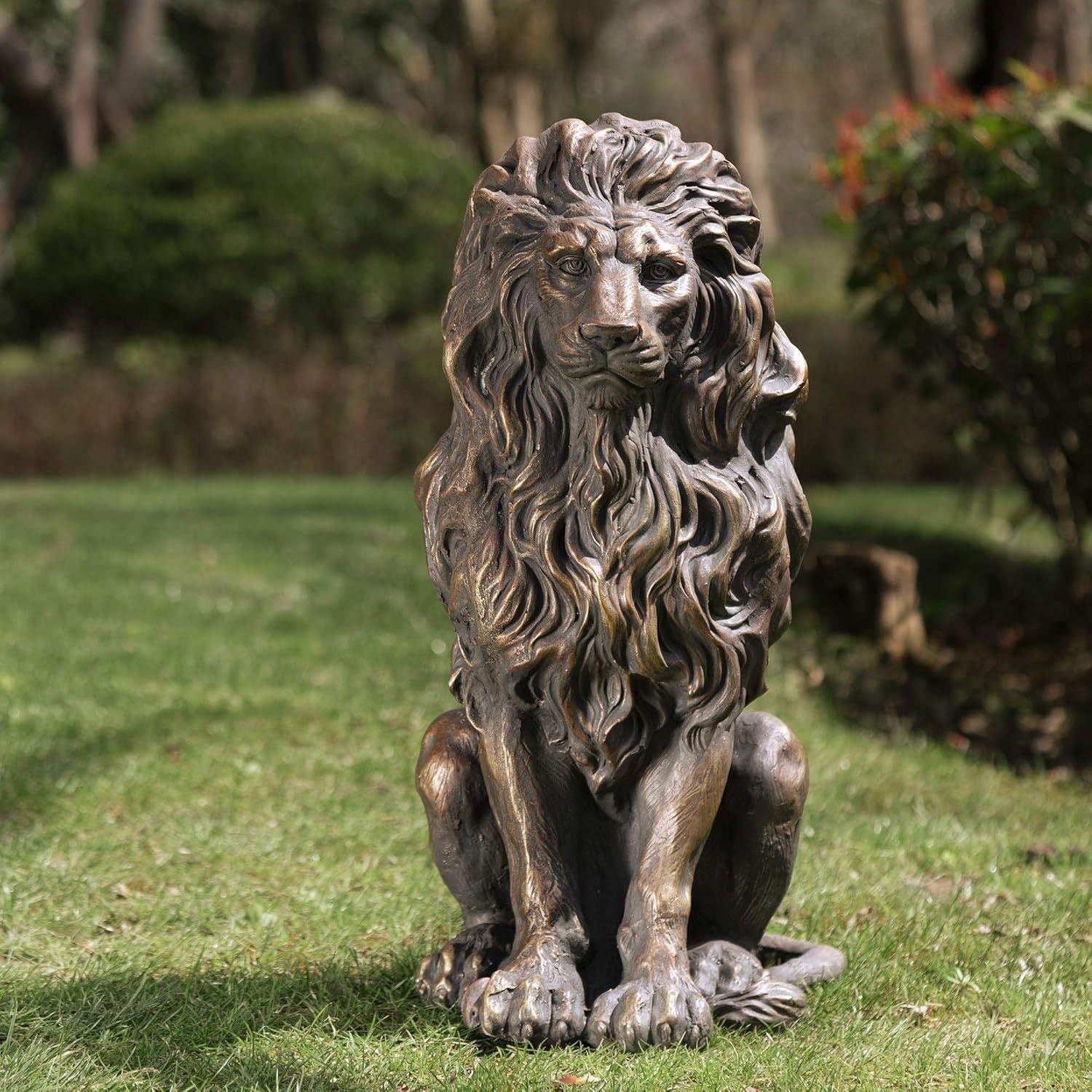 20.5 ft Lion Statue Resin Outdoor Garden Sculpture Decor