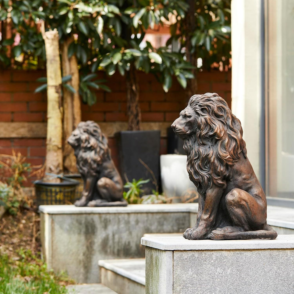 20.5 ft Lion Statue Resin Outdoor Garden Sculpture Decor