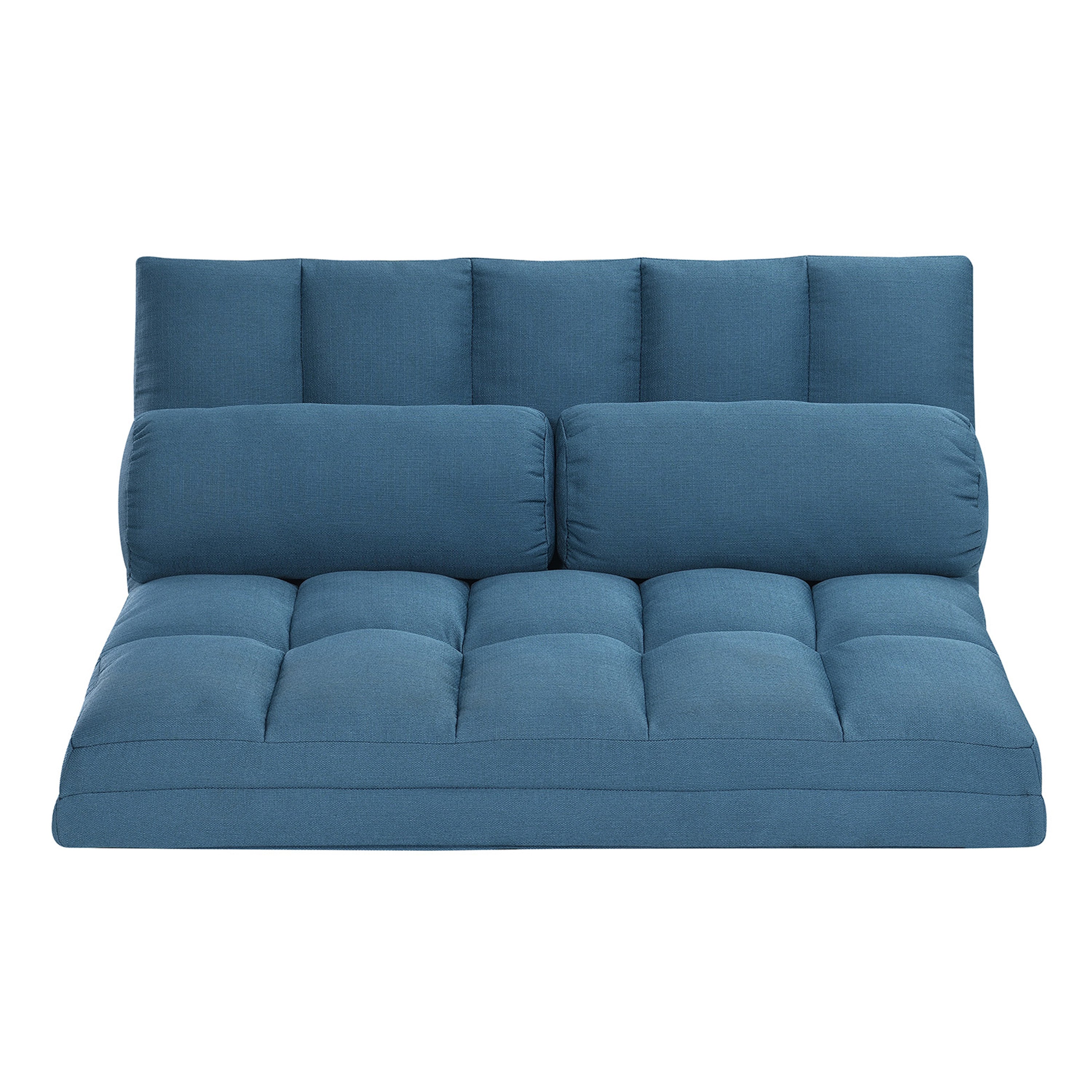 3-Fold Blue Sofa Bed with High-Density Foam & 2 Pillows