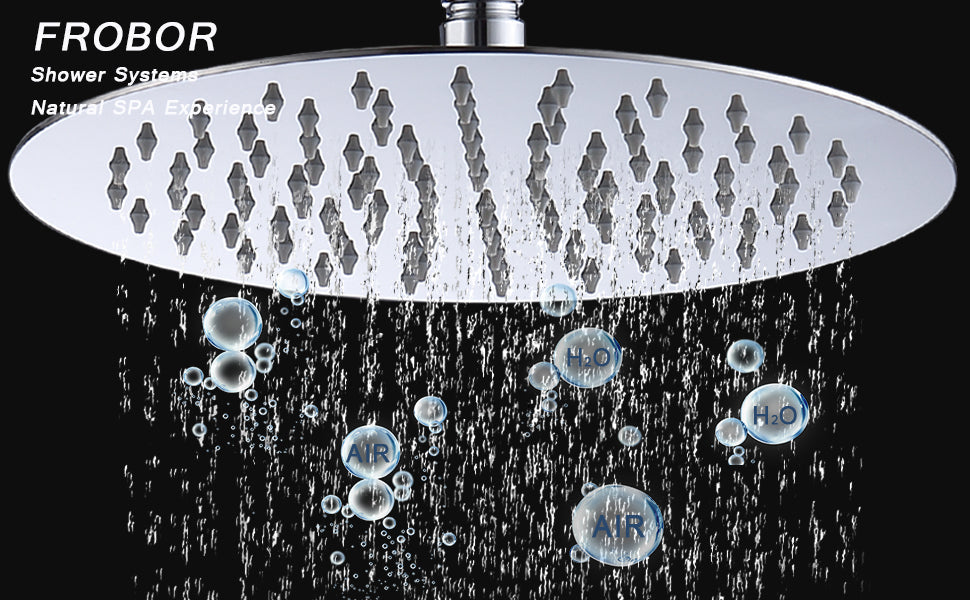 Chrome Wall Mounted Rainfall Shower System with Handheld Faucet