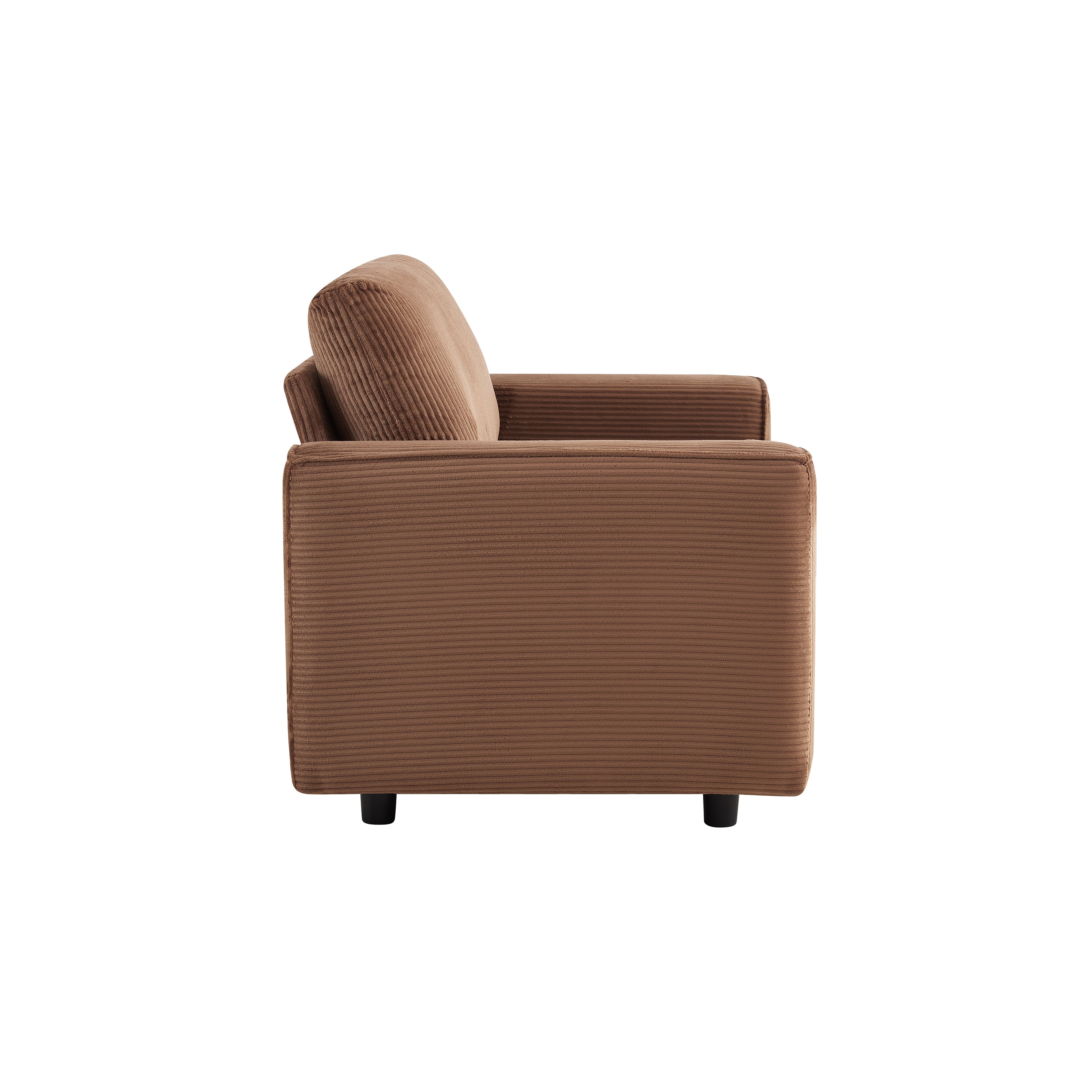 Brown 3-Seater Corduroy Sofa Modern Minimalist