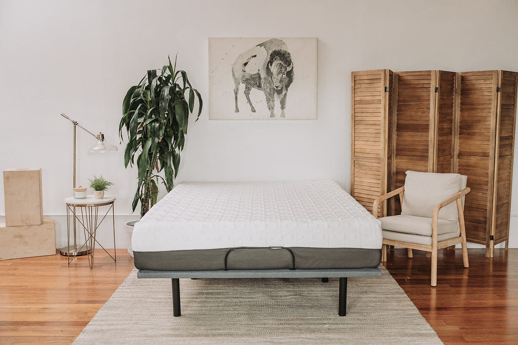 8" Gel Memory Foam Mattress Twin XL White Dark Gray