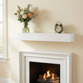 60" Paulownia Fireplace Mantel Floating Shelf White Wood