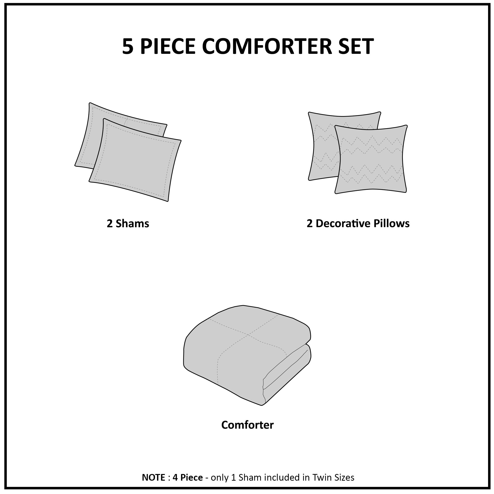 5-Piece King/Cal King 100% Polyester Brushed Printed Comforter Set