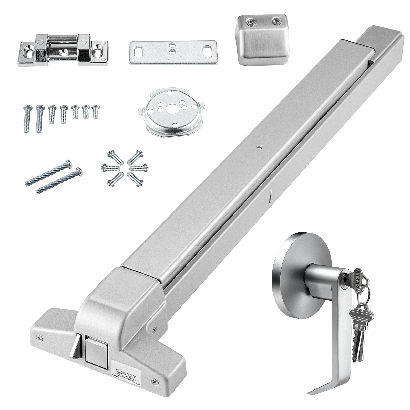 Carbon Steel Panic Bar Exit Door Lock with Lever and Keys