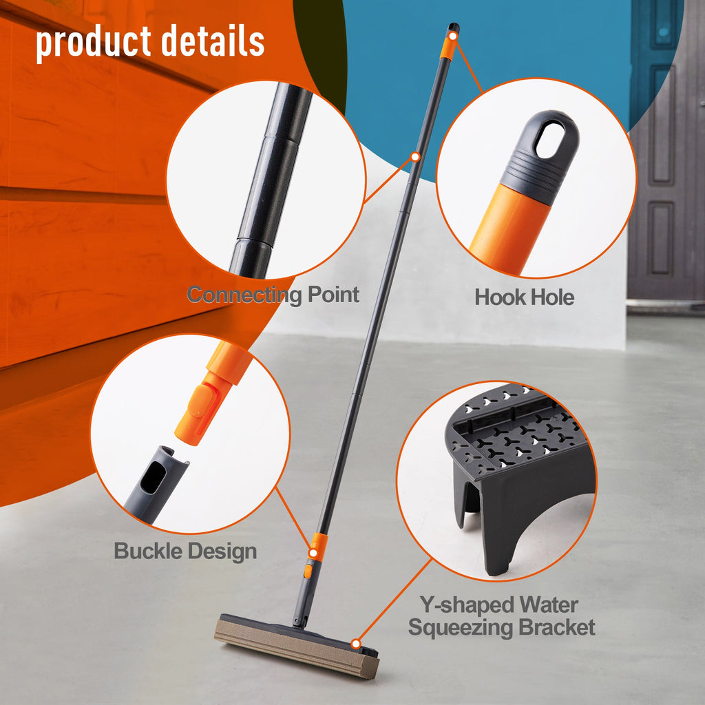 Sponge Mop and Collapsible Bucket Floor Cleaning Kit