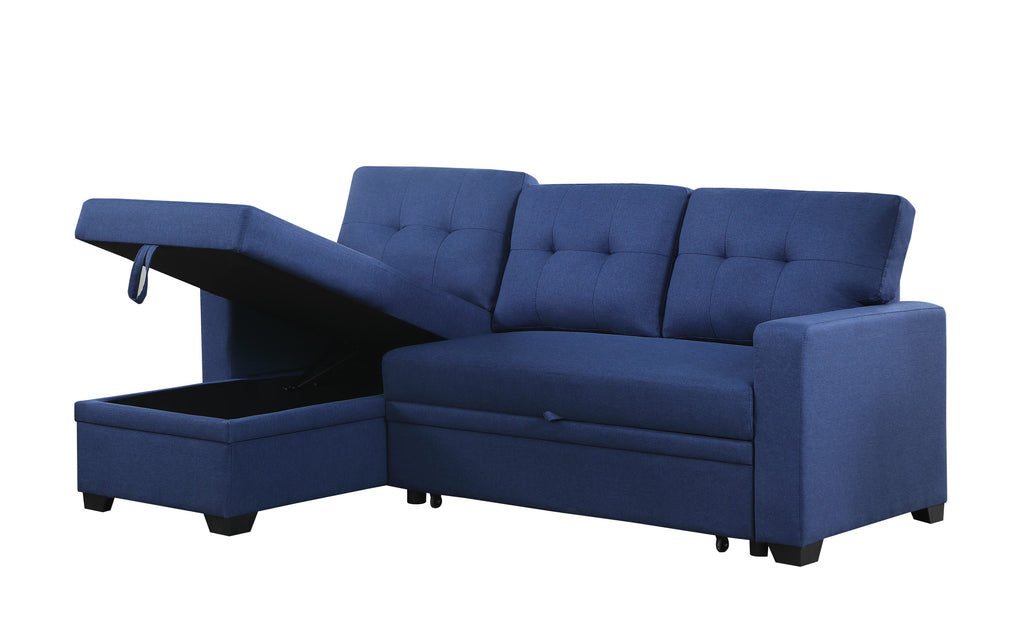 Convertible Upholstered Sectional Sofa with Pull-out Chaise