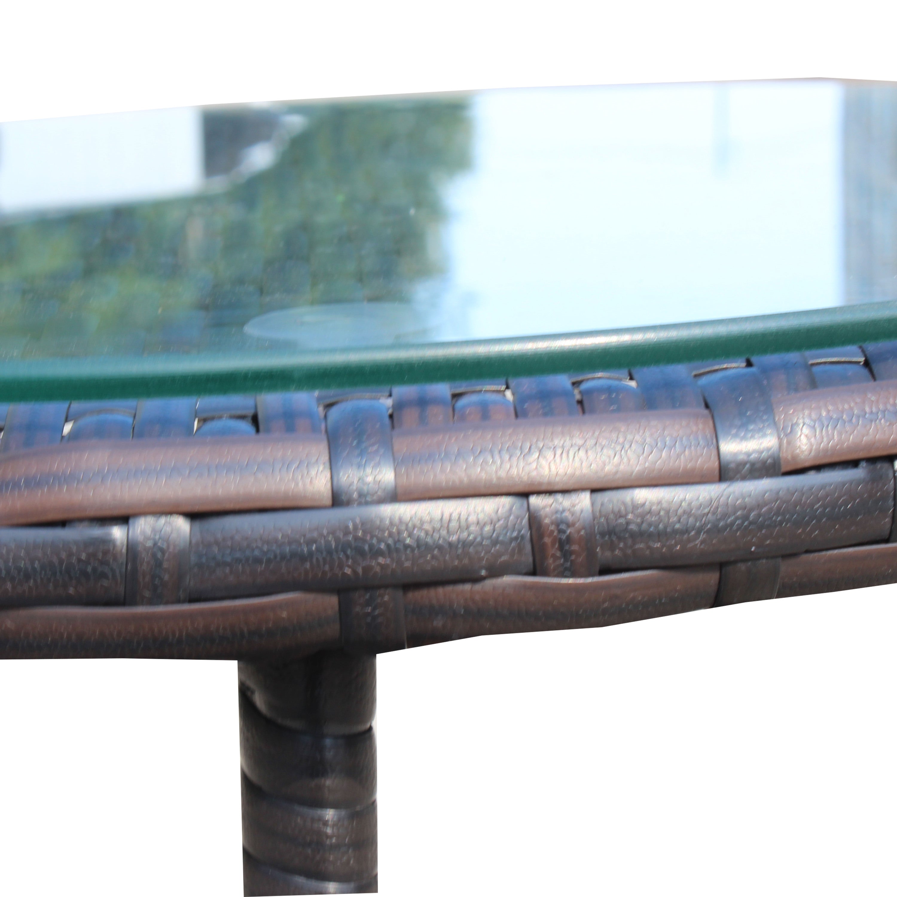 Round Tempered Glass Outdoor Coffee Table