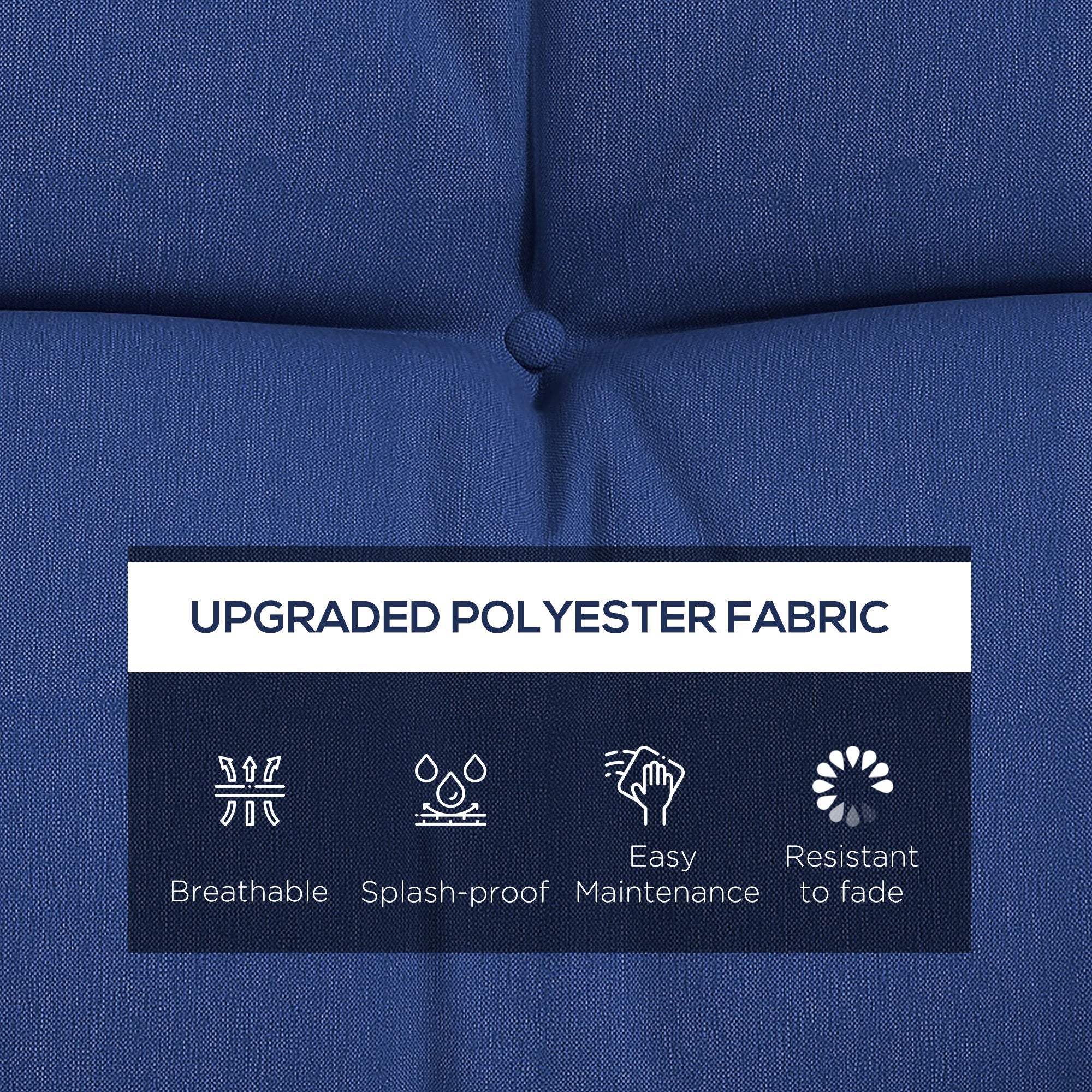 4 Piece Navy Blue Outdoor Bench Cushion Set Swing Seat Pad