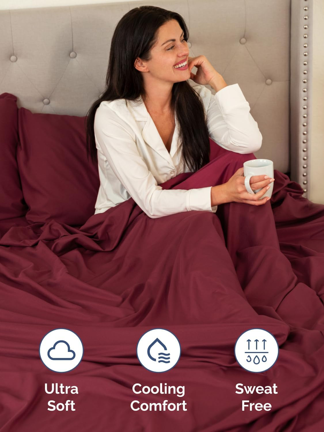 Extra Deep Pocket Sheet Set 4 Piece Breathable Soft Cooling Bedding Wrinkle Free