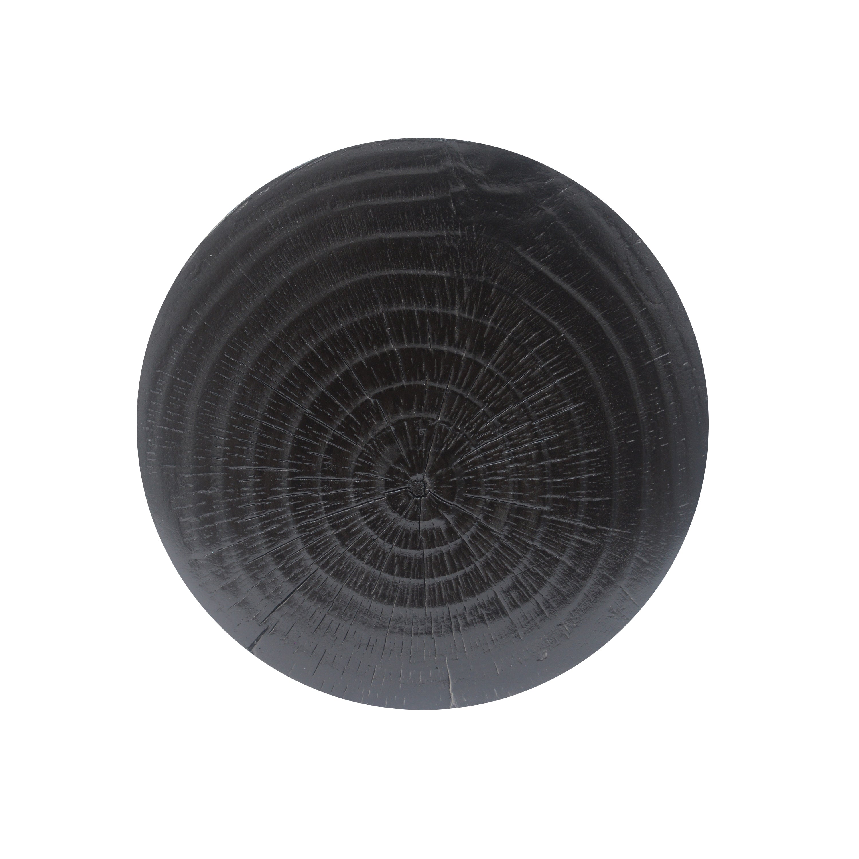 MGO Hollow Side Table, Wood-like Texture, Black, Durable Weather Resistant