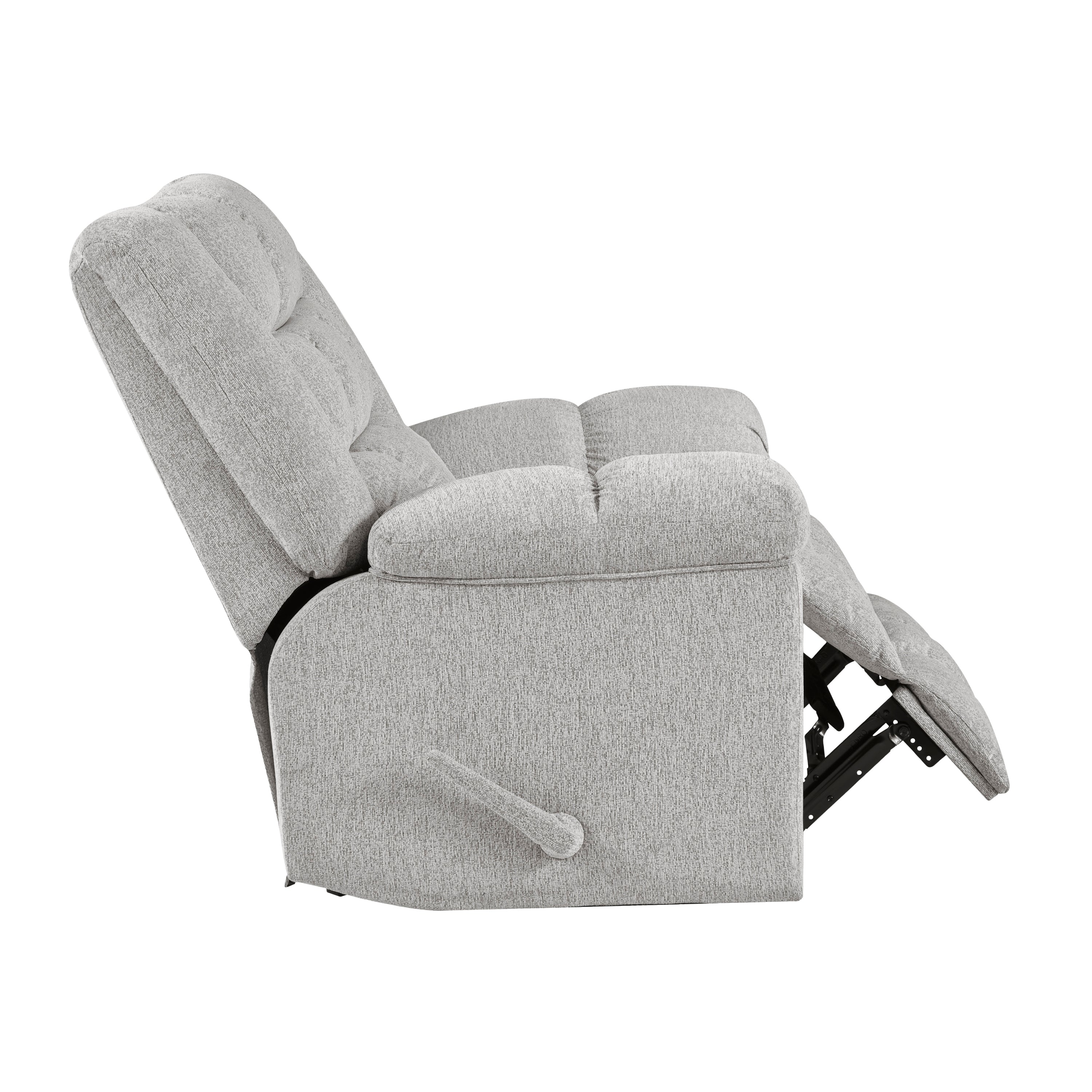 Light Gray Chenille Rocking Recliner Chair