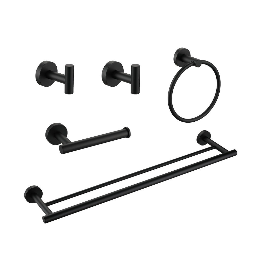 5 Piece Wall Mount Bathroom Towel Rack Set