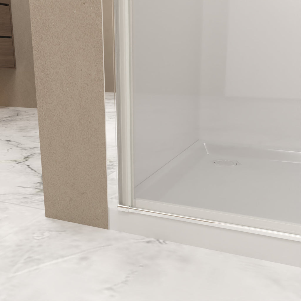29-28" x 72" Bifold Shower Door Tempered Glass Chrome Frame