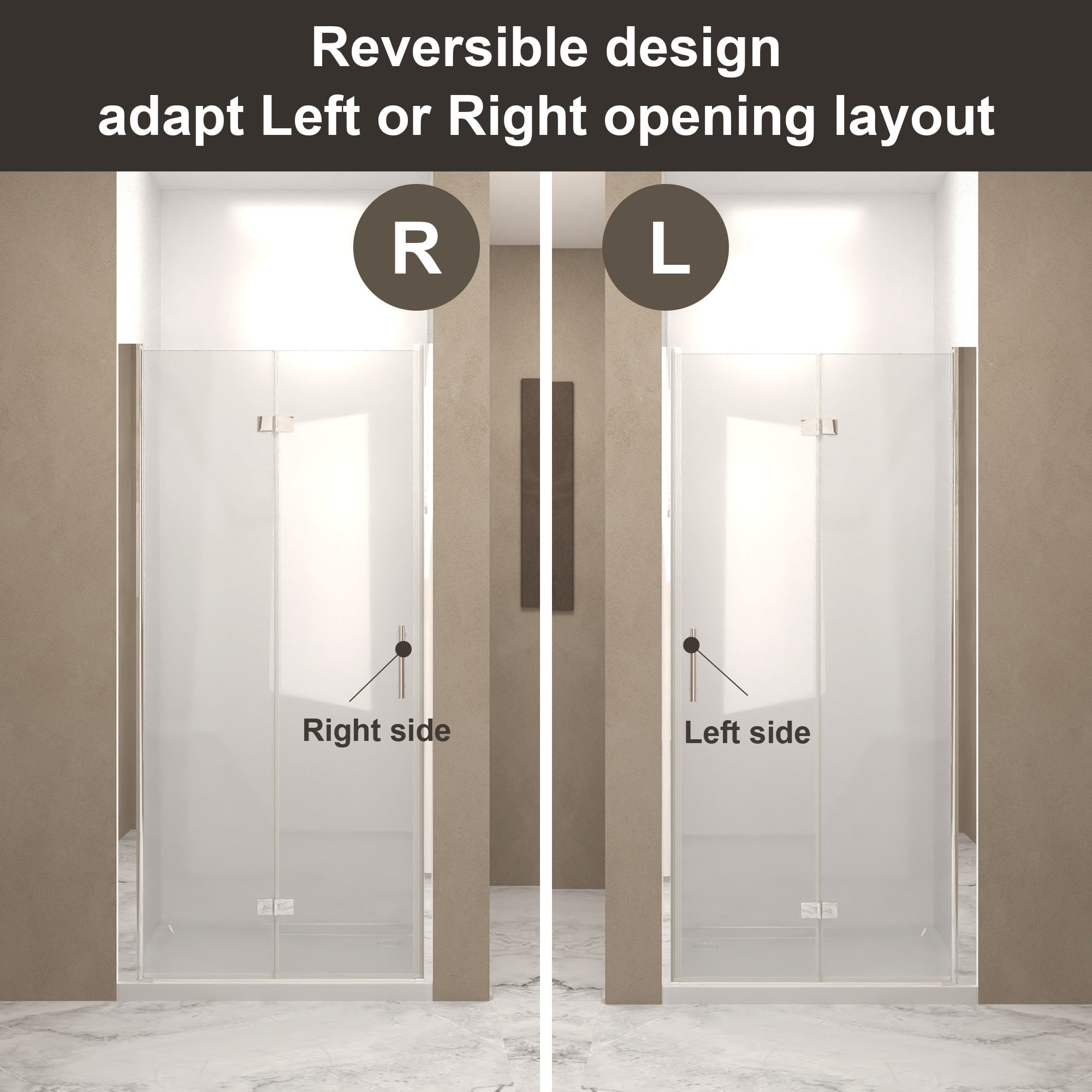 29-28" x 72" Bifold Shower Door Tempered Glass Chrome Frame