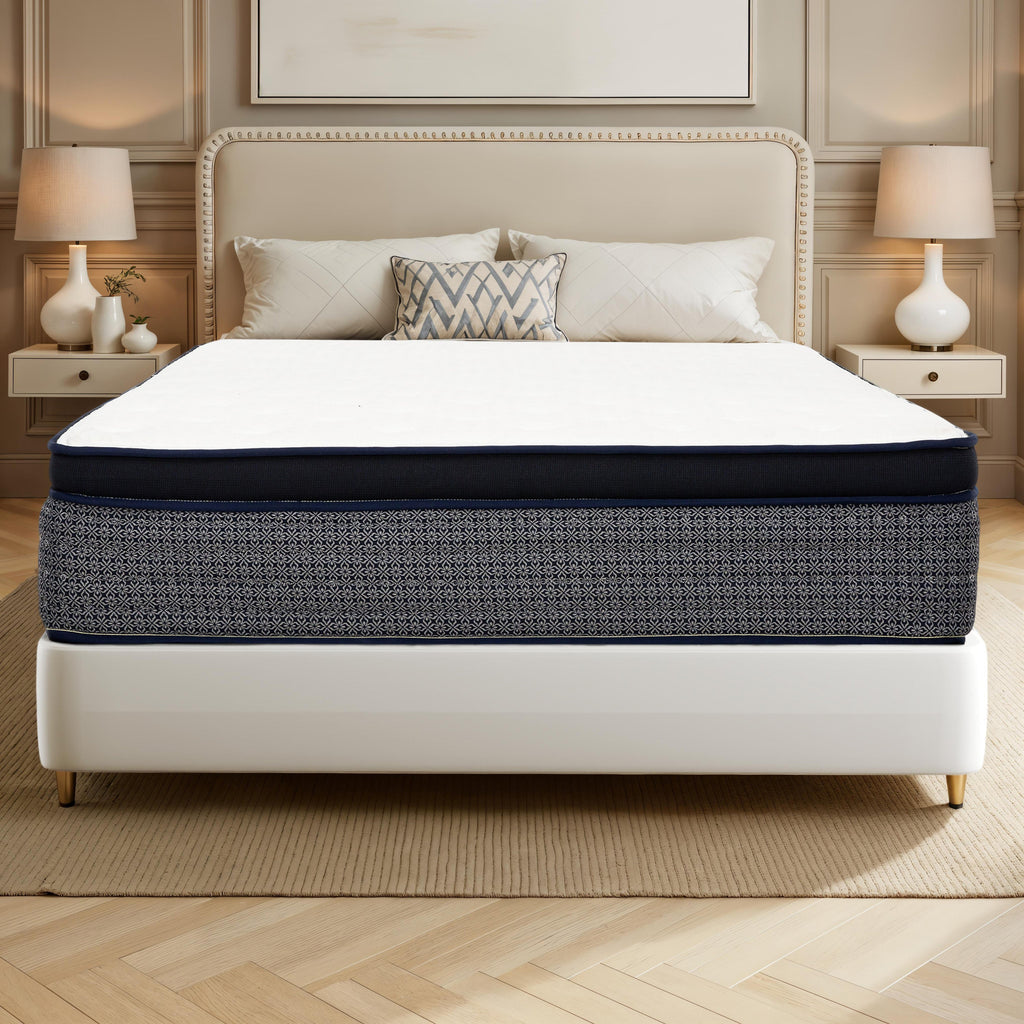 Queen Hybrid Mattress 14" Gel Memory Foam Pocket Coil Ice Yarn