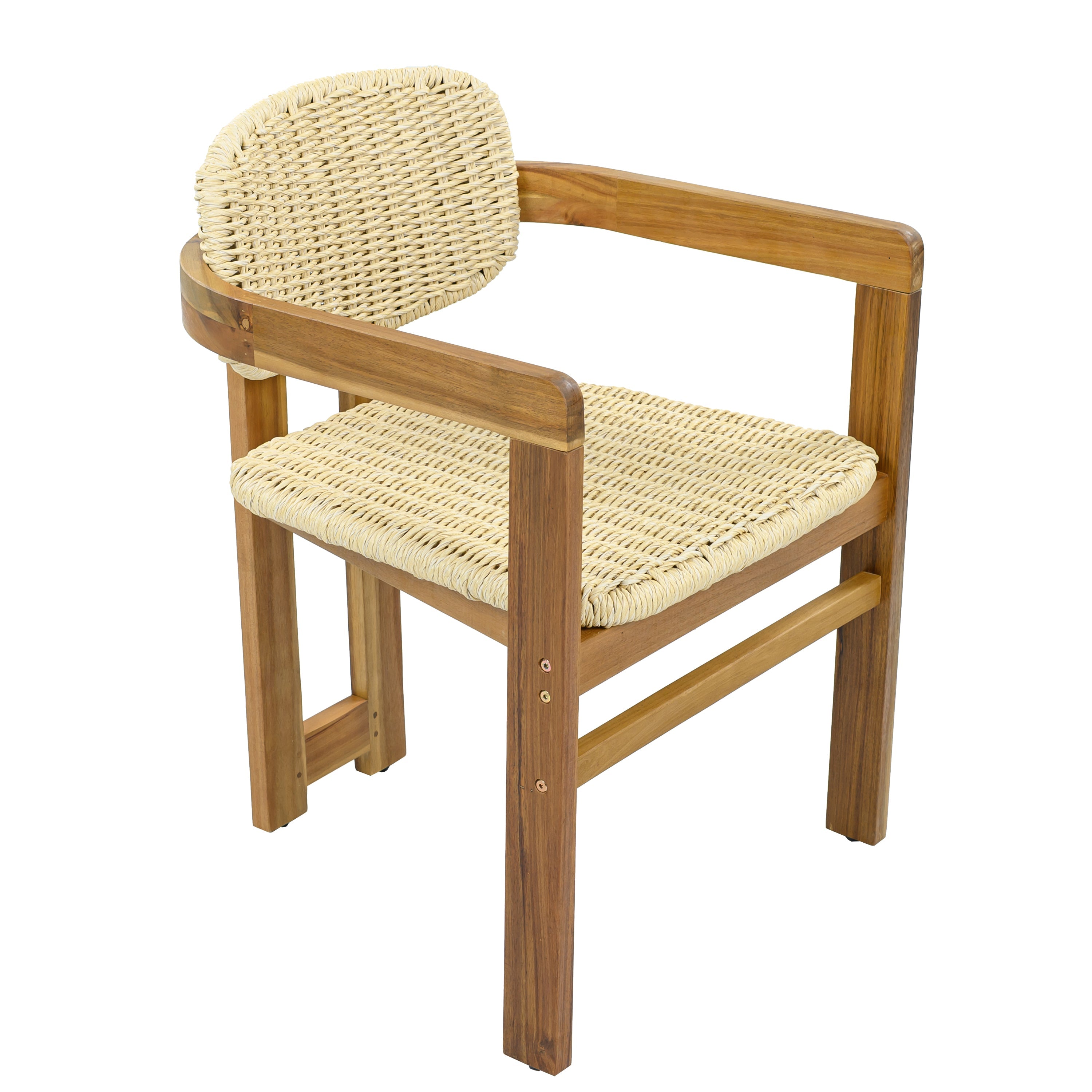 Outdoor Woven Rattan Accent Chairs Set - 2 Person Patio Seating