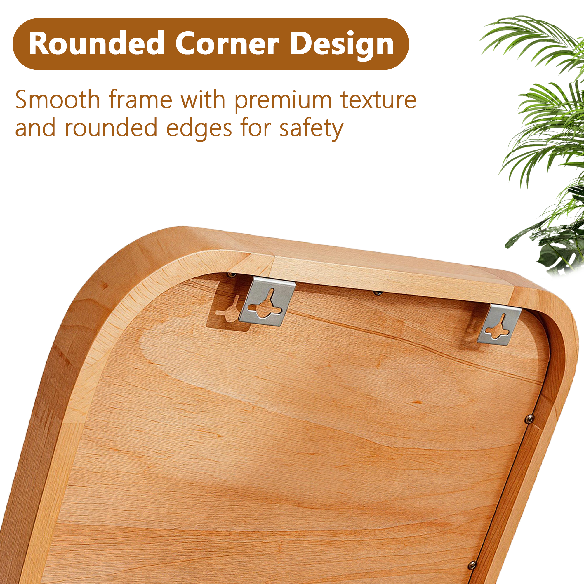 Beech Wood Full Length Floor Mirror with Stand