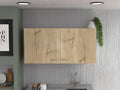 Napoles White Light Oak Wall Cabinet Two Shelves Double Door
