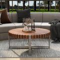 Felief 31.4" Modern Wooden Drum Coffee Table