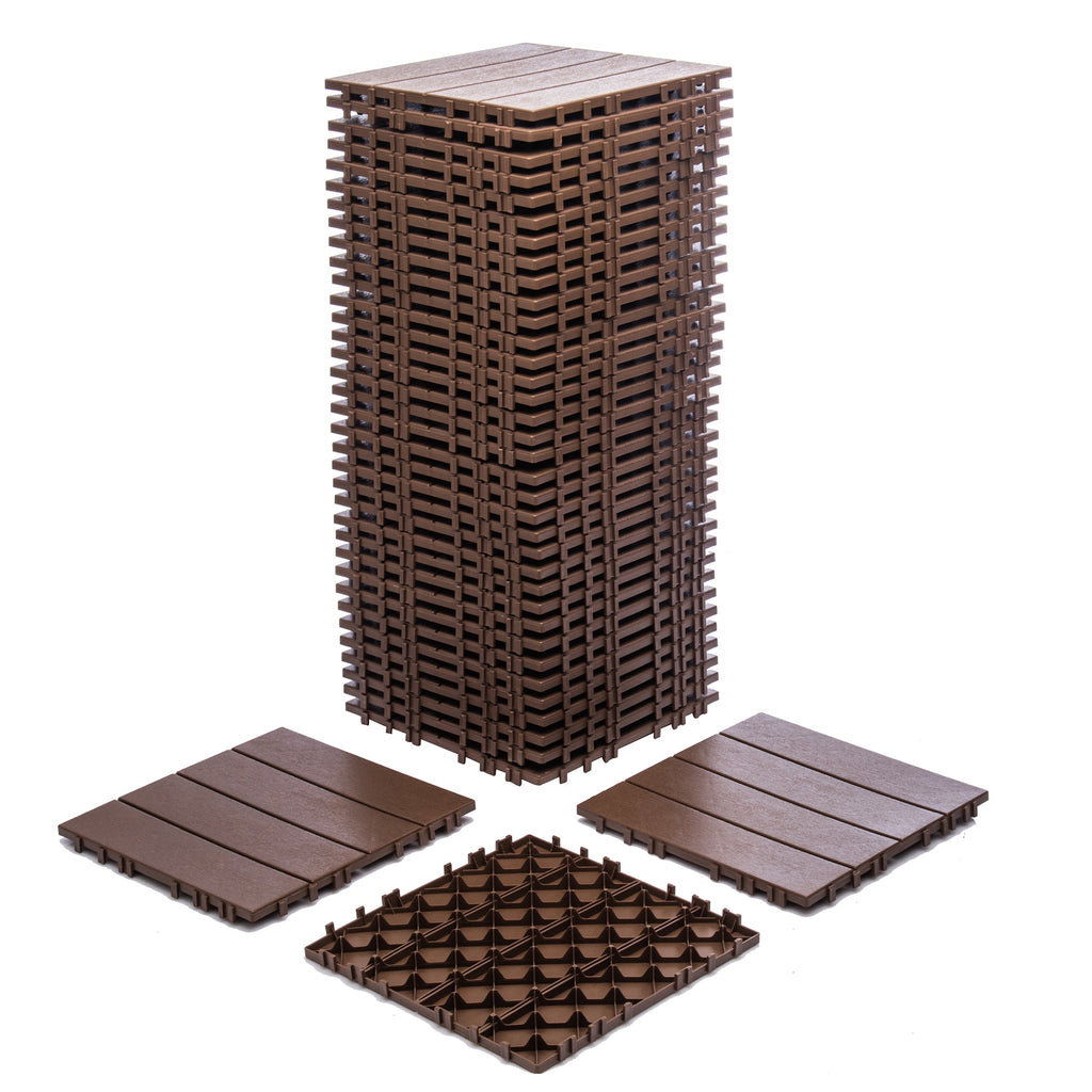 Interlocking Deck Tiles 68-Pack 61.6 Sq Ft Outdoor Plastic