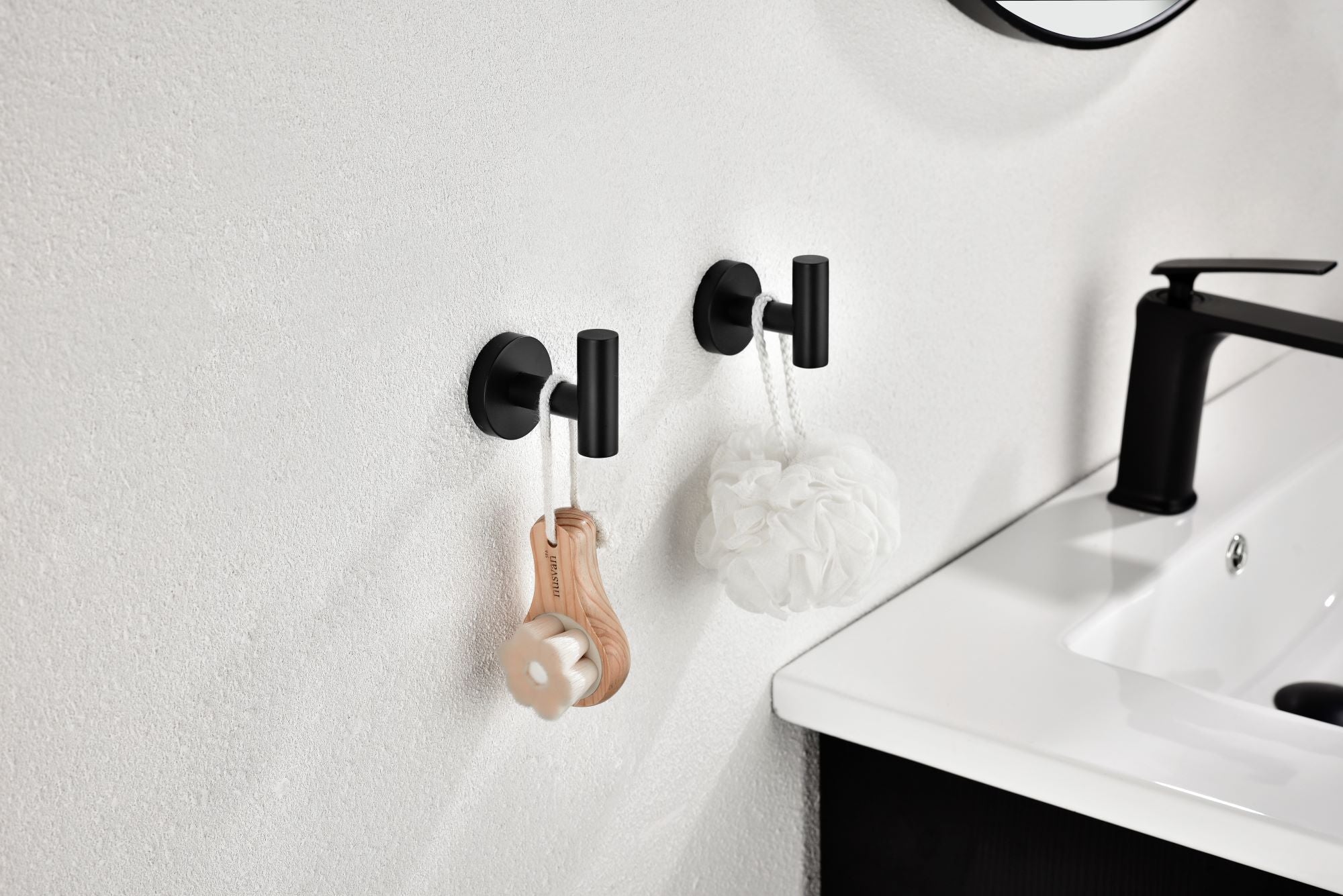 Stainless Steel Wall-Mounted Towel Hooks 2-Pack Bathroom