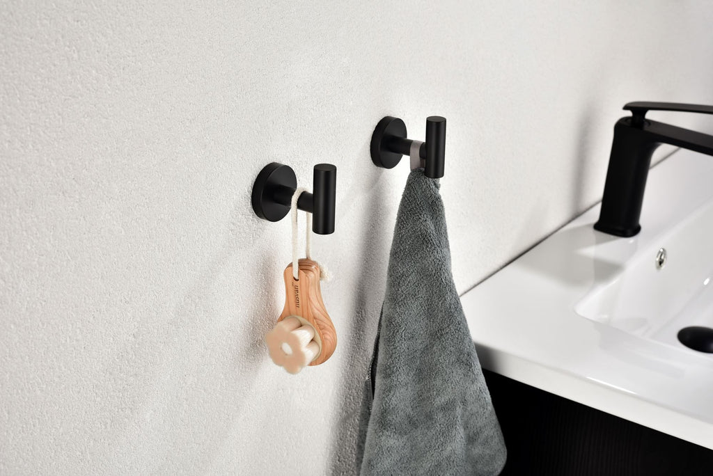 Stainless Steel Wall-Mounted Towel Hooks 2-Pack Bathroom