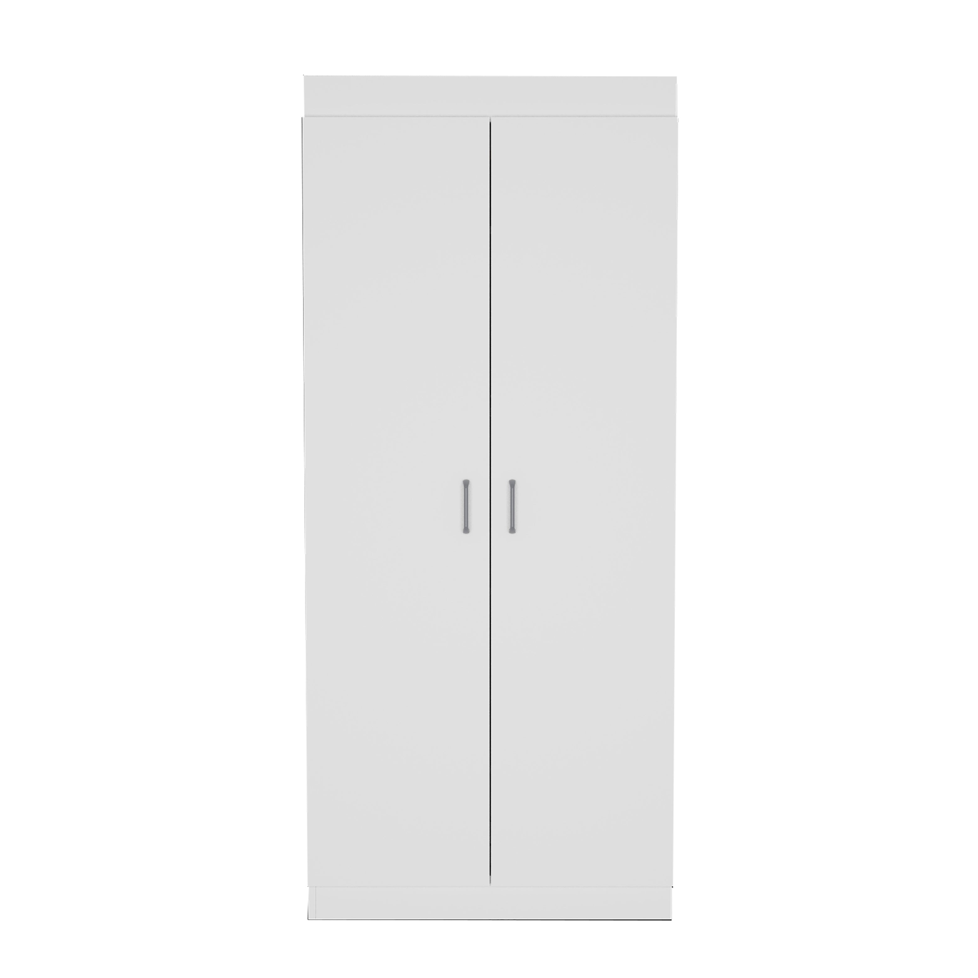 Pantry Cabinet - Double Door - Particle Board - White - 5 Shelves