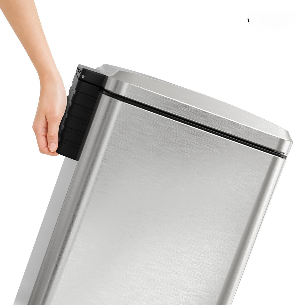 17 Gallon Brushed Nickel Pedal Trash Can Soft Close Lid