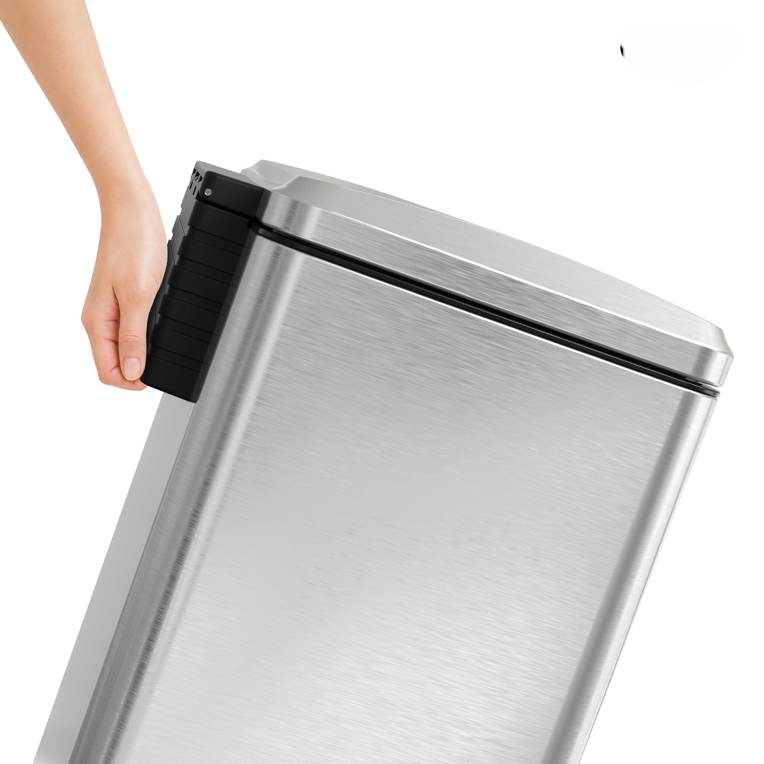 17 Gallon Brushed Nickel Pedal Trash Can Soft Close Lid