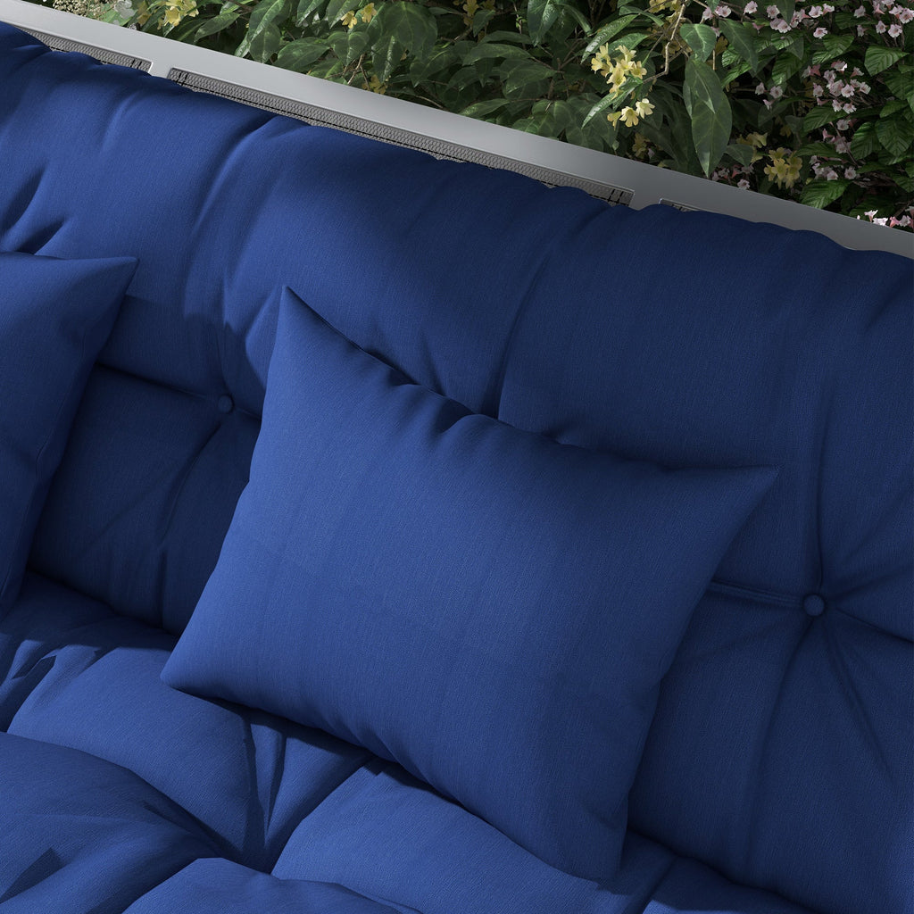 4 Piece Navy Blue Outdoor Bench Cushion Set Swing Seat Pad
