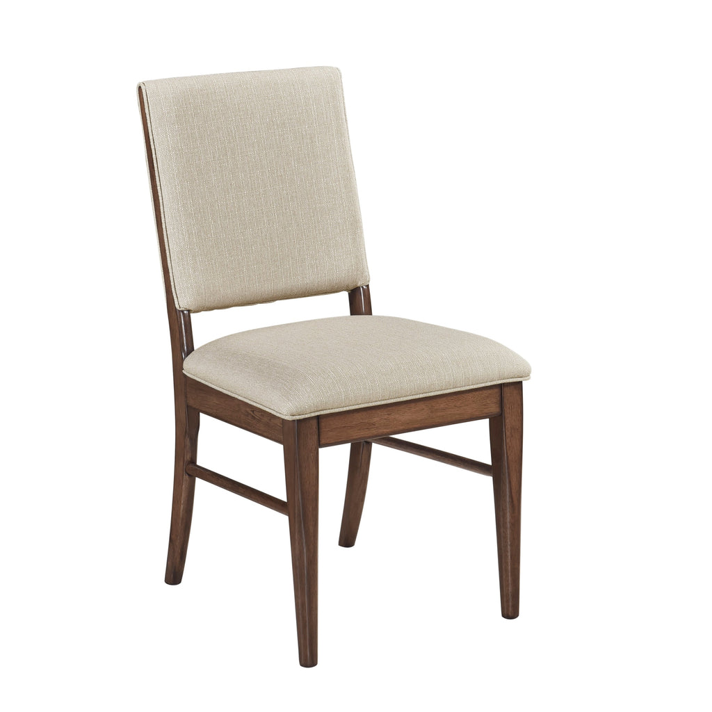 5pc Dining Set Table 4 Fabric Chairs Brown Wood Kitchen Furniture