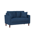 Blue Tufted Plush Upholstered Love Seat