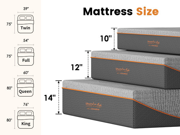 King Size 10 Inch Memory Foam Mattress, Cooling Breathable