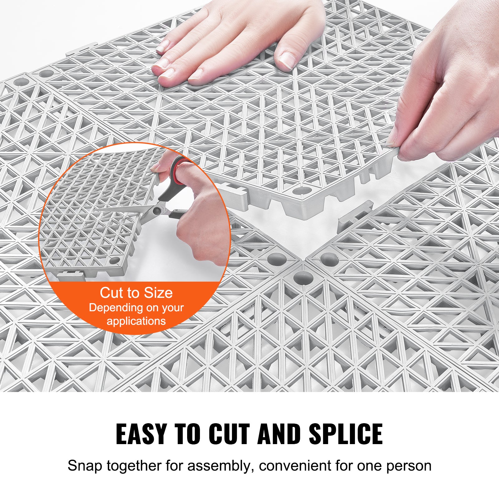 Interlocking Drainage Floor Tiles 12" x 12" Grey 55pc Set