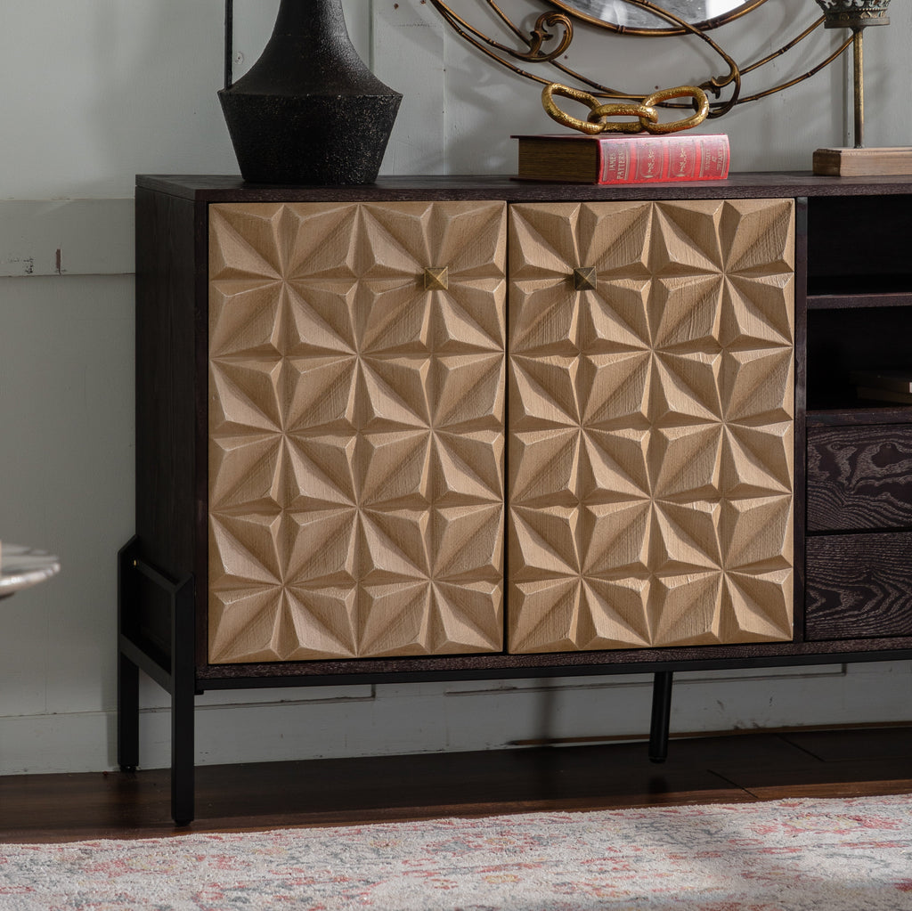 56.3" Mid-Century Modern Sideboard Cabinet - Wood & MDF